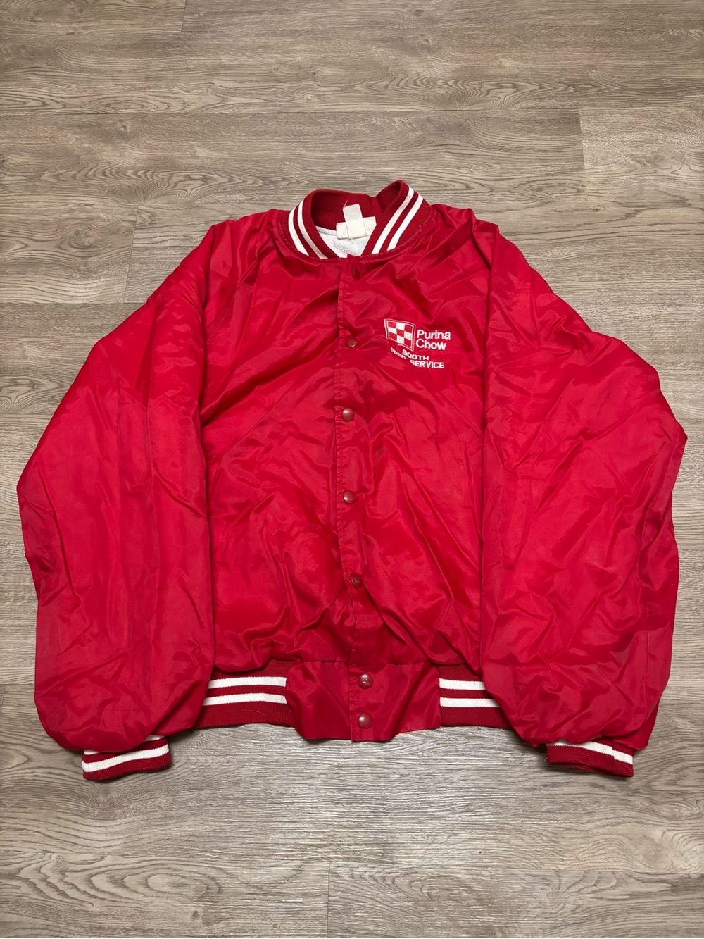 Purina Chow Red Satin Bomber Jacket